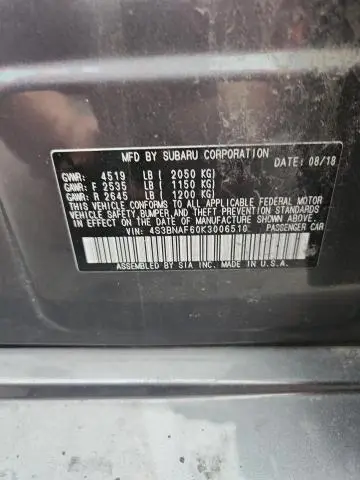 2019 SUBARU LEGACY 2.5I PREMIUM  