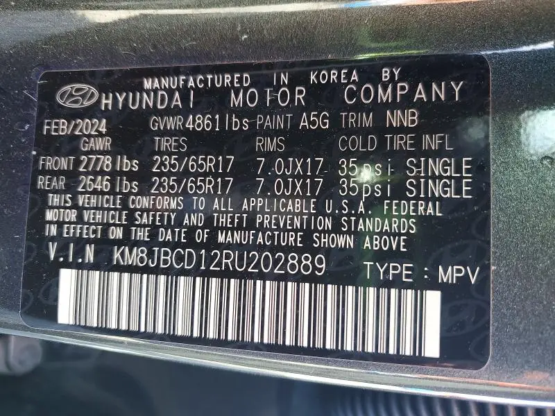 2024 HYUNDAI TUCSON BLUE  