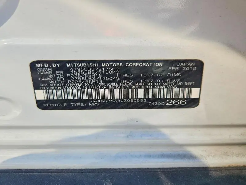 2018 MITSUBISHI OUTLANDER SE  