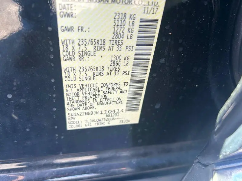 2018 NISSAN MURANO S  