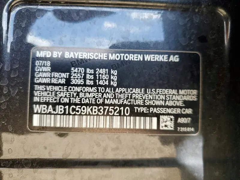 2019 BMW 530E   