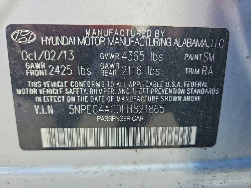 2014 HYUNDAI SONATA SE  