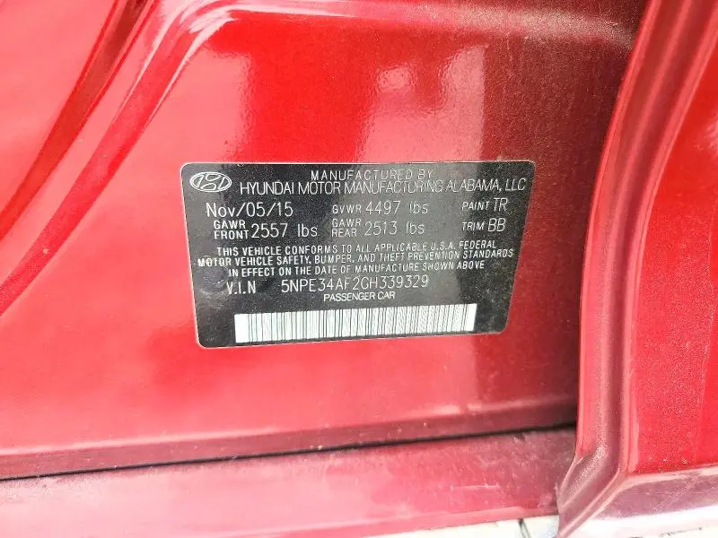 2016 HYUNDAI SONATA LIMITED  