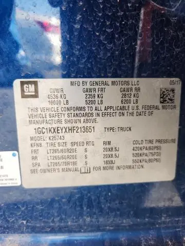 2017 CHEVROLET SILVERADO K2500 HIGH COUNTRY  