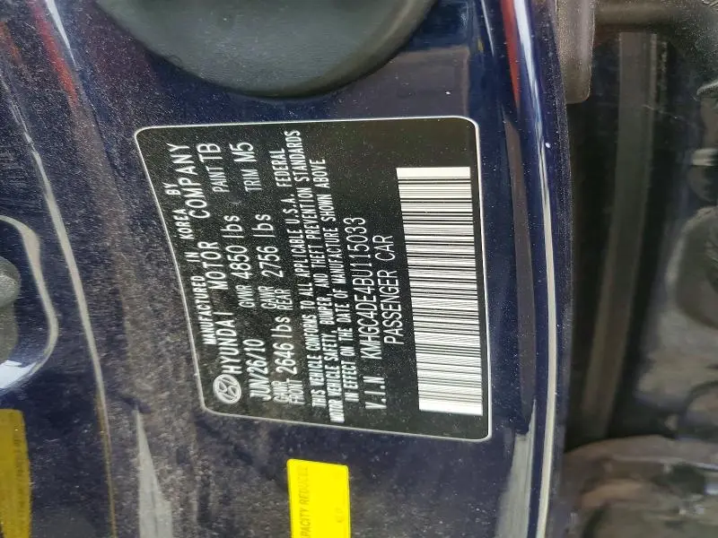 2011 HYUNDAI GENESIS 3.8L  