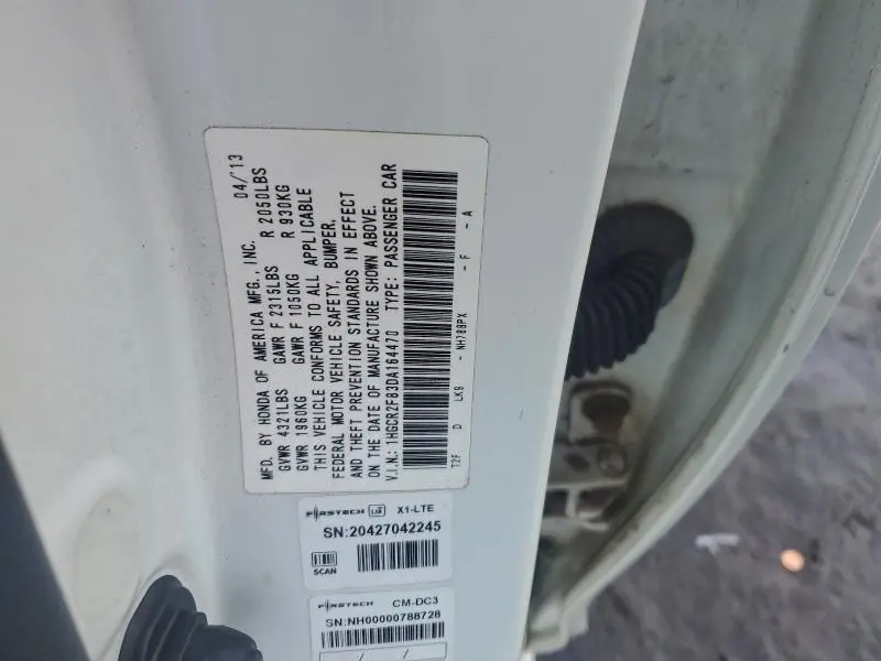 2013 HONDA ACCORD EXL  