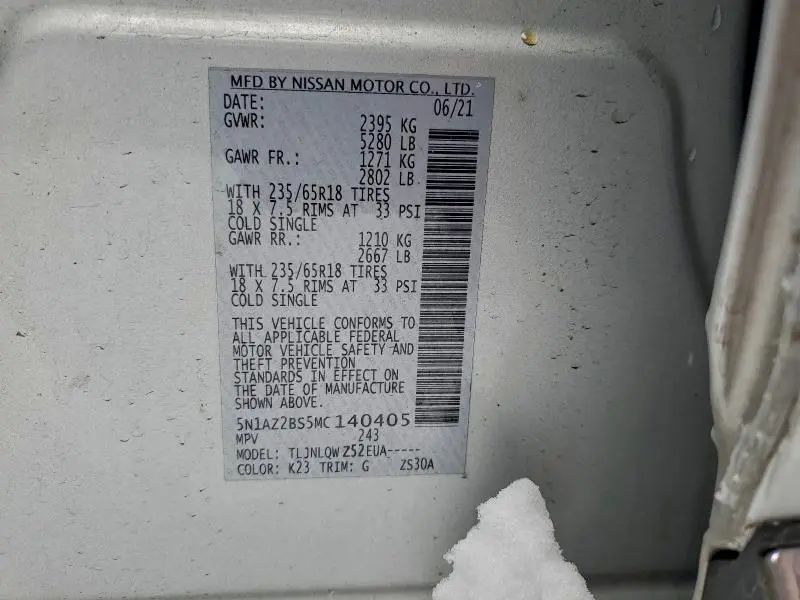 2021 NISSAN MURANO SV  