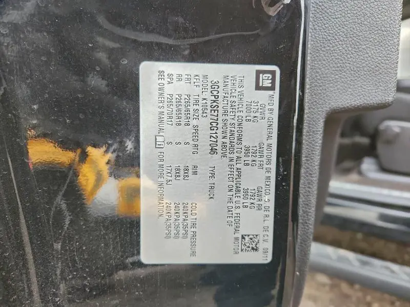 2012 CHEVROLET SILVERADO K1500 LT  