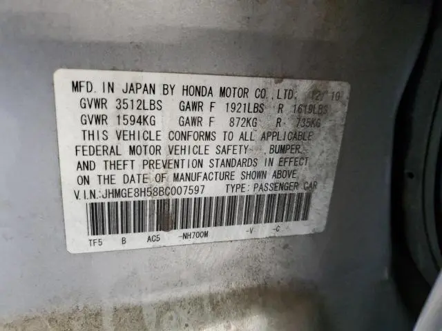 2011 HONDA FIT SPORT