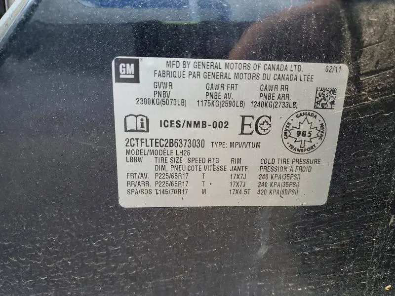2011 GMC TERRAIN SLE  