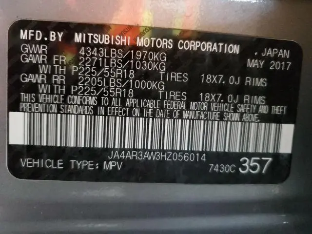 2017 MITSUBISHI OUTLANDER SPORT ES  