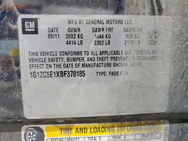 2011 CHEVROLET MALIBU 1LT  