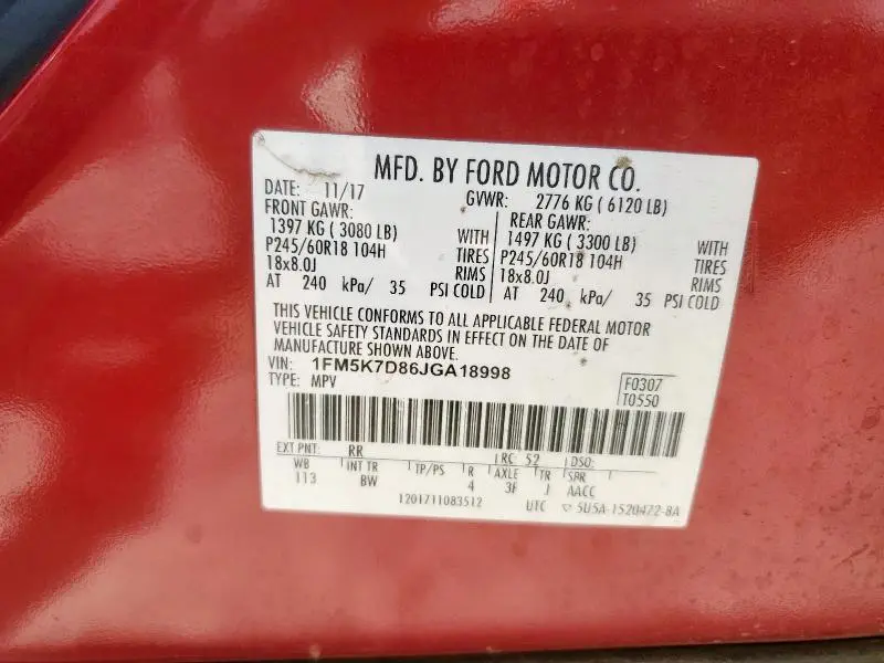 2018 FORD EXPLORER XLT  