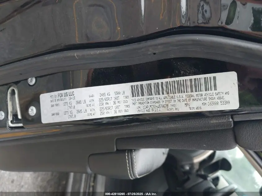 2017 JEEP CHEROKEE LATITUDE 4X4