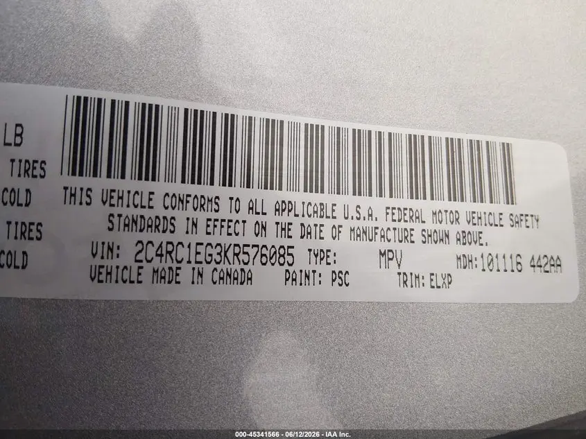 2019 CHRYSLER PACIFICA TOURING L PLUS