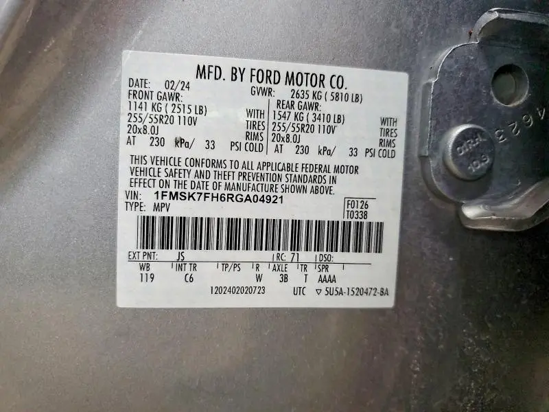 2024 FORD EXPLORER LIMITED  