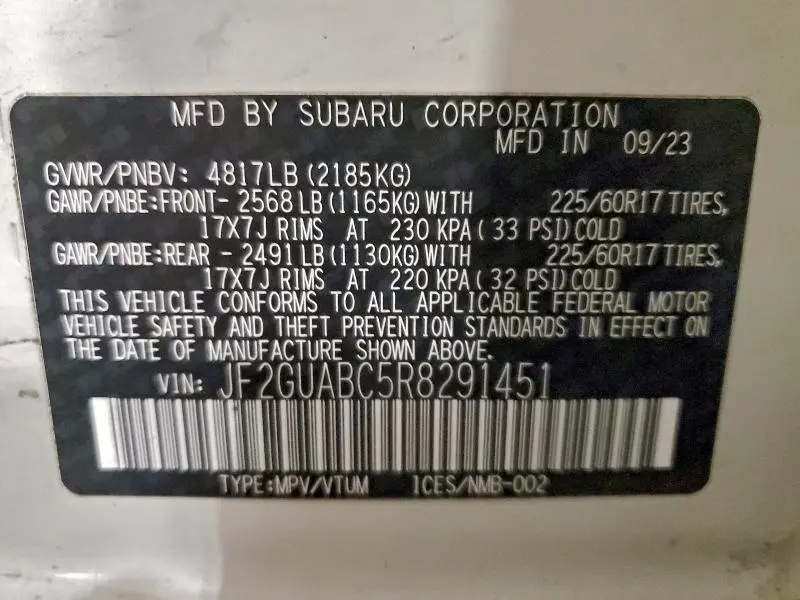 2024 SUBARU CROSSTREK   