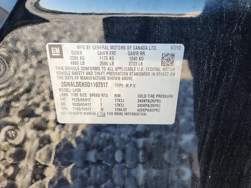 2013 CHEVROLET EQUINOX LT  