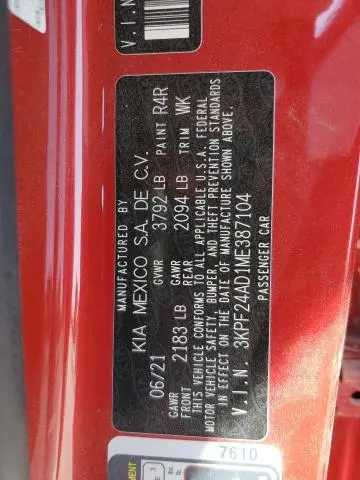 2021 KIA FORTE FE