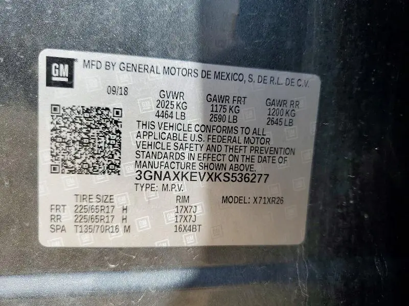 2019 CHEVROLET EQUINOX LT  