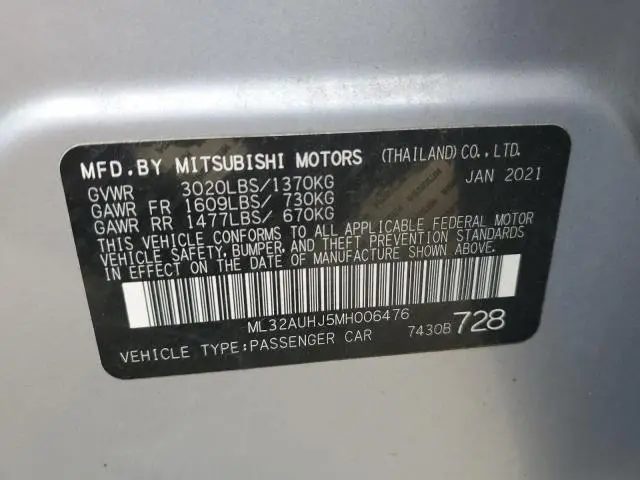 2021 MITSUBISHI MIRAGE ES