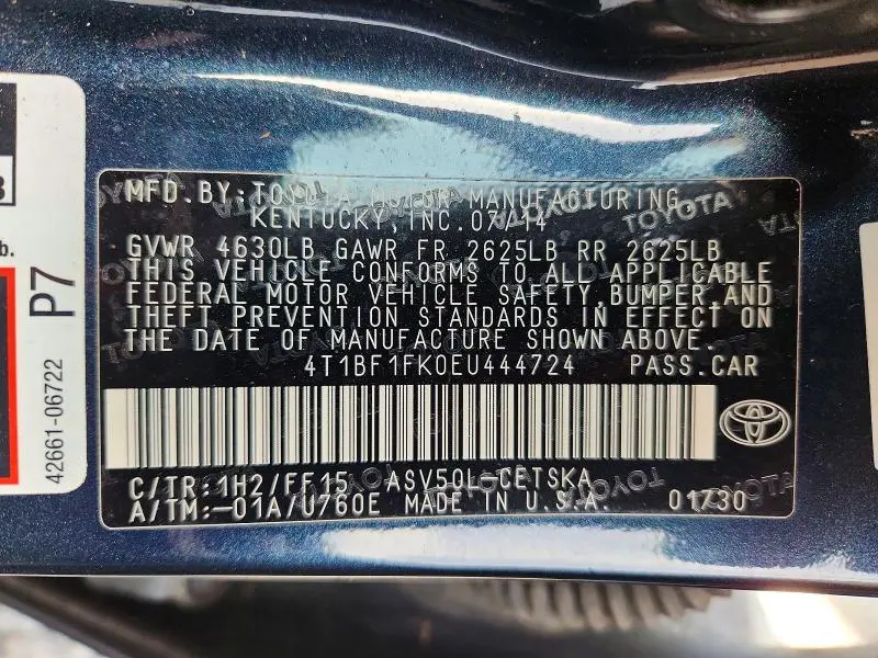 2014 TOYOTA CAMRY SE  