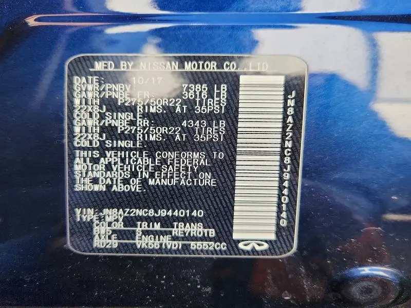 2018 INFINITI QX80 BASE  
