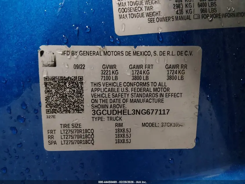2022 CHEVROLET SILVERADO 1500 4WD  SHORT BED ZR2
