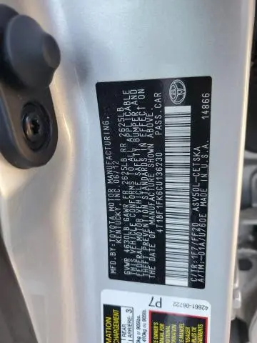 2012 TOYOTA CAMRY BASE  