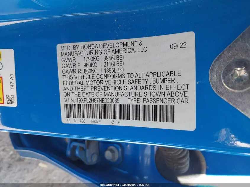 2022 HONDA CIVIC SPORT