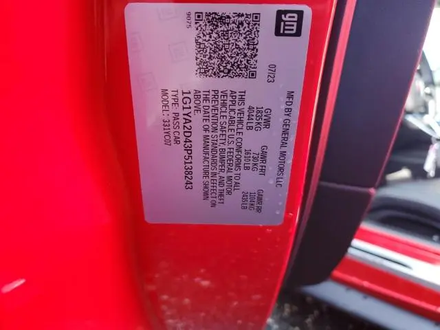 2023 CHEVROLET CORVETTE STINGRAY 1LT  