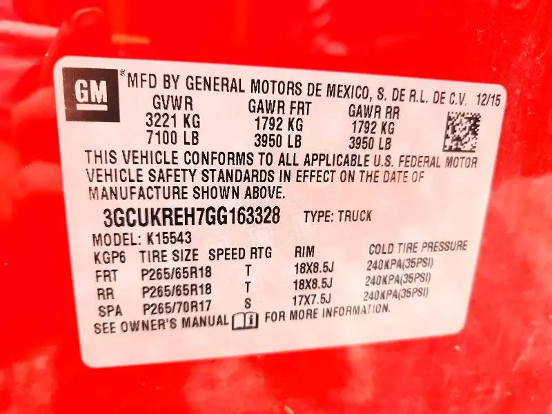 2016 CHEVROLET SILVERADO K1500 LT  