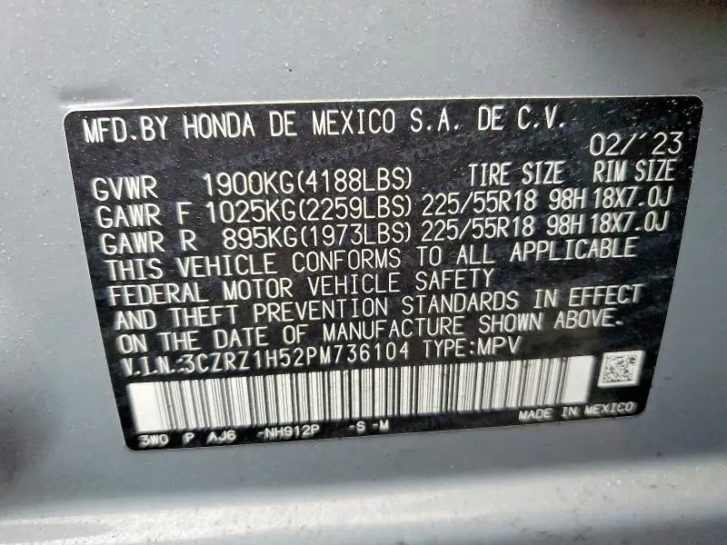 2023 HONDA HR-V SPORT  