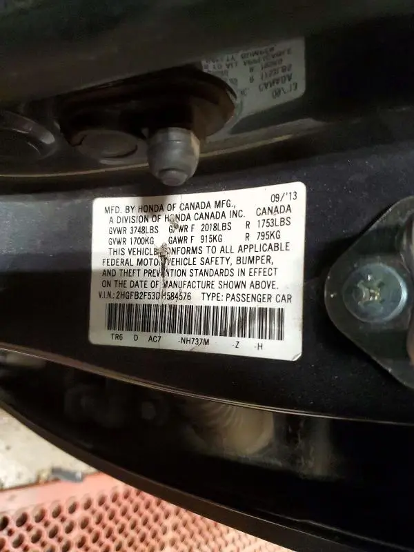2013 HONDA CIVIC LX  