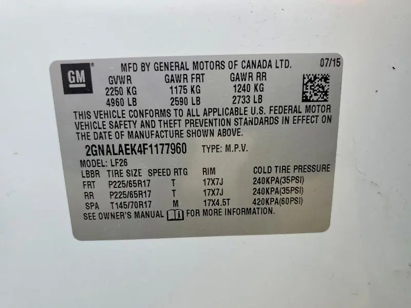 2015 CHEVROLET EQUINOX LS  