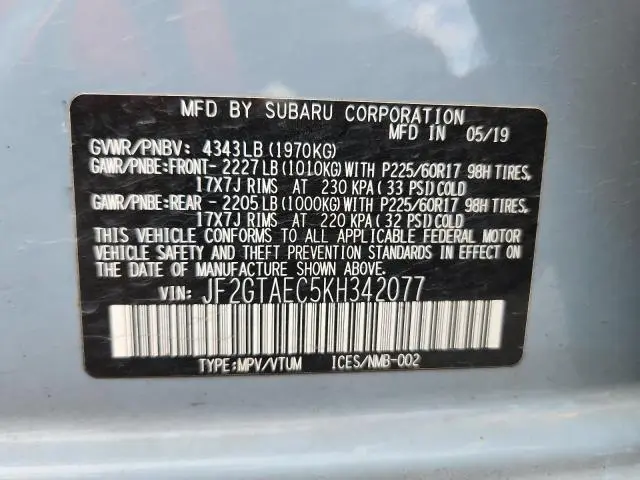 2019 SUBARU CROSSTREK PREMIUM  