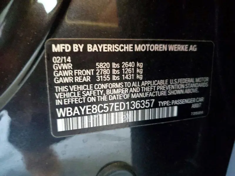 2014 BMW 750 LI  