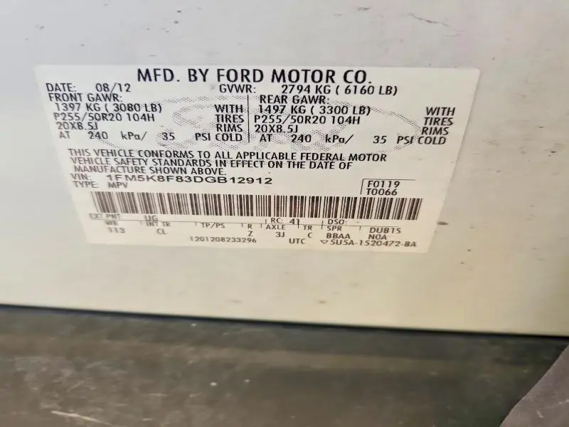 2013 FORD EXPLORER LIMITED  