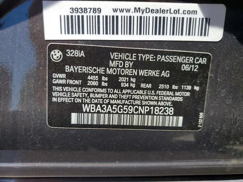 2012 BMW 328 I  