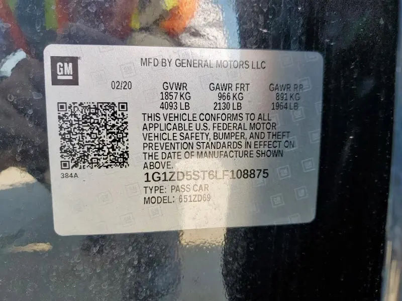 2020 CHEVROLET MALIBU LT  