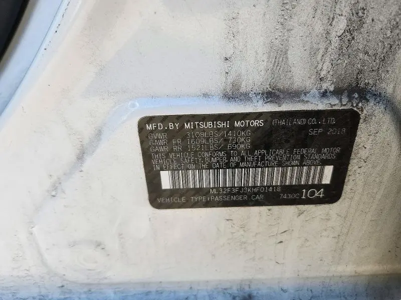 2019 MITSUBISHI MIRAGE G4 ES  