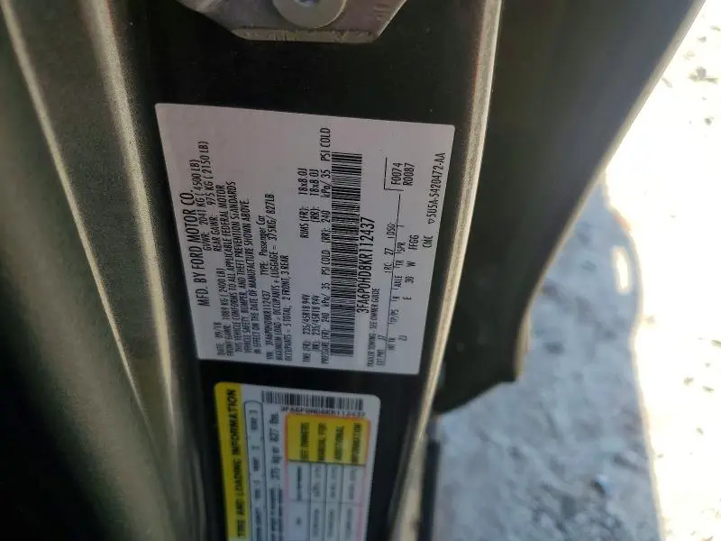 2019 FORD FUSION SE  