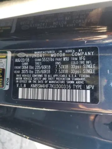 2019 HYUNDAI SANTA FE XL SE  