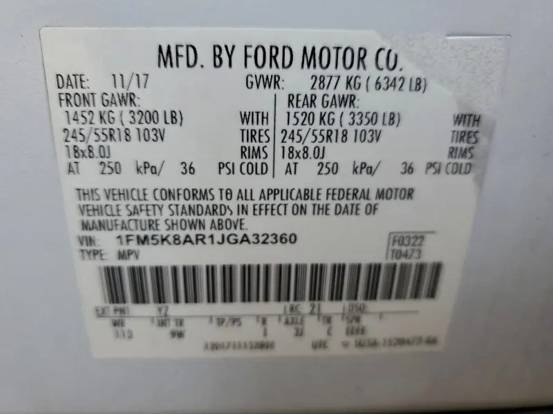 2018 FORD EXPLORER POLICE INTERCEPTOR  