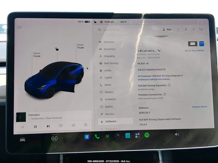 2020 TESLA MODEL Y LONG RANGE DUAL MOTOR ALL-WHEEL DRIVE/PERFORMANCE DUAL MOTOR ALL-WHEEL DRIVE