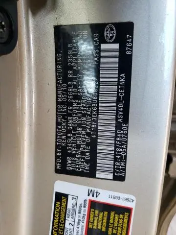 2011 TOYOTA CAMRY BASE  
