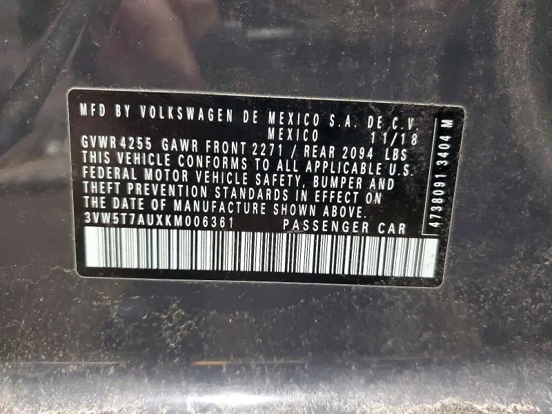 2019 VOLKSWAGEN GTI S  