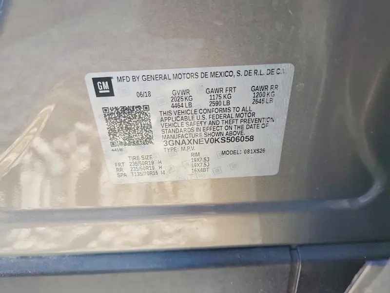 2019 CHEVROLET EQUINOX PREMIER  