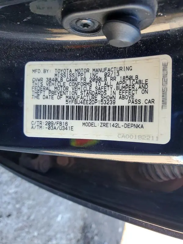 2013 TOYOTA COROLLA LE  