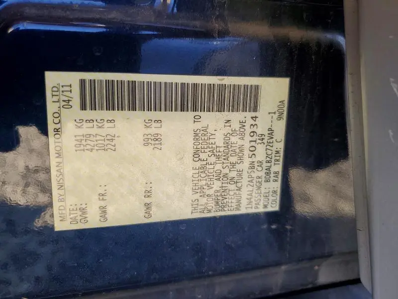 2011 NISSAN ALTIMA 2.5  